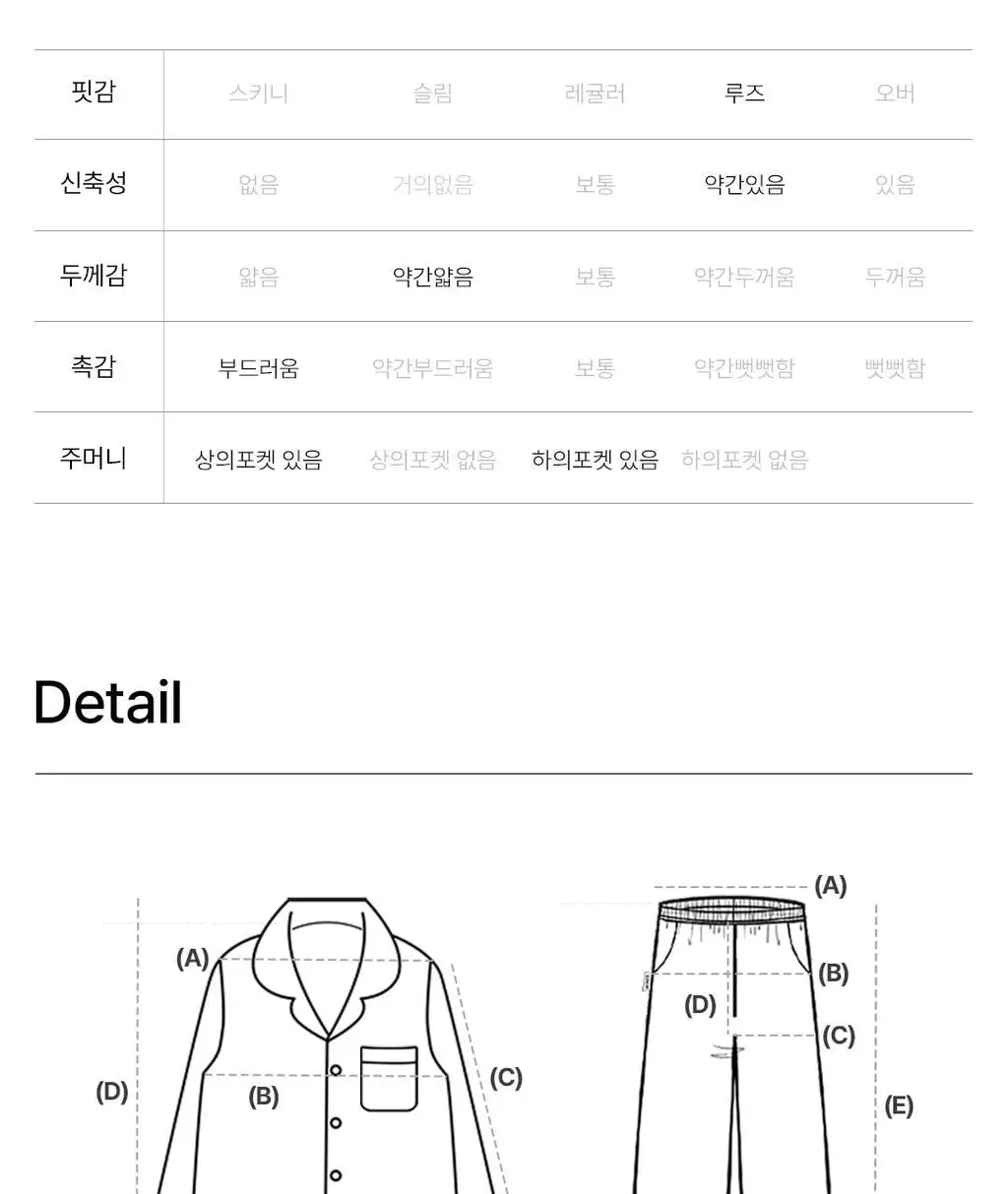 [해원 Pick] 도씨 실크핏 피오니 긴팔 커플 잠옷 세트 상세페이지 23